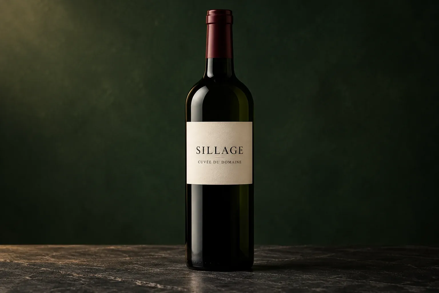 Bouteille de la cuvée fictive Sillage
