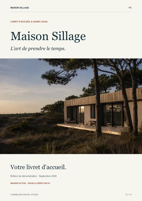 Couverture illustrée du livret d’accueil Maison Sillage en français