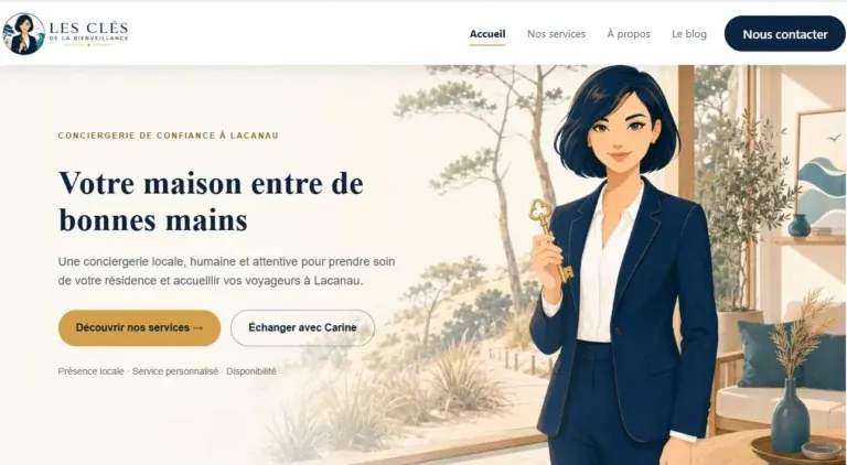 Aperçu du site de la conciergerie Les Clés de la Bienveillance
