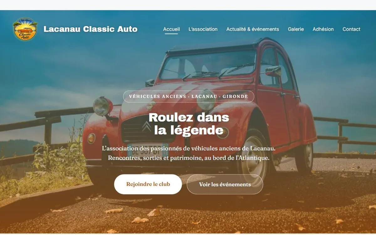 Site Lacanau Classic Auto réalisé par Chameleon Digital Studio