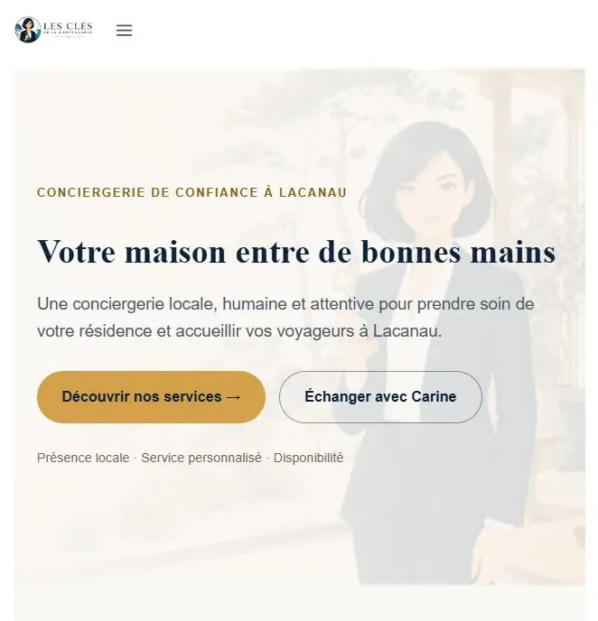 Accueil du site Les Clés de la Bienveillance affiché sur écran étroit